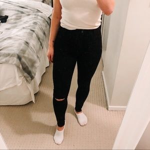 Black Zara Skinny Zipped Jeans